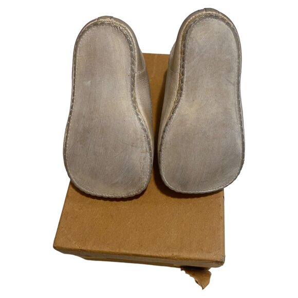 Vintage 1950s White Blucher Baby Shoes by JC Penny Co Leather Size 0 W/ Box - Picture 8 of 13